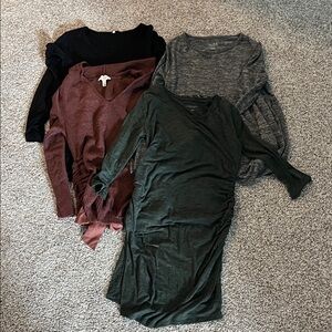 Bundle of Long Sleeve Maternity Sweaters and Dress